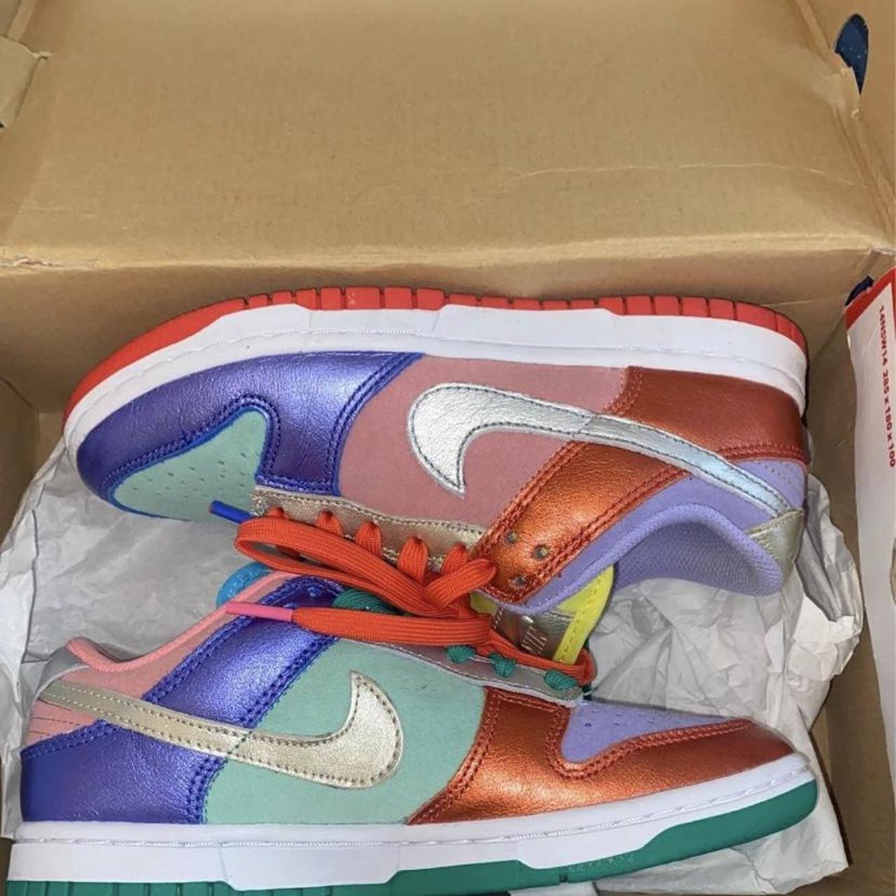 womens dunk low sunset pulse