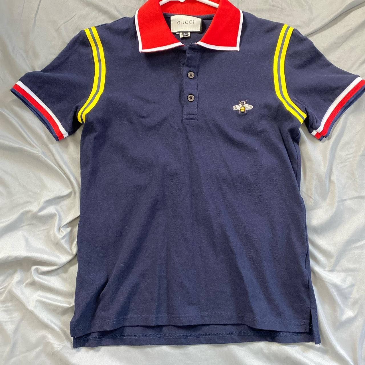 Gucci X Yankees Polo White/Red/Navy Blue Size: - Depop