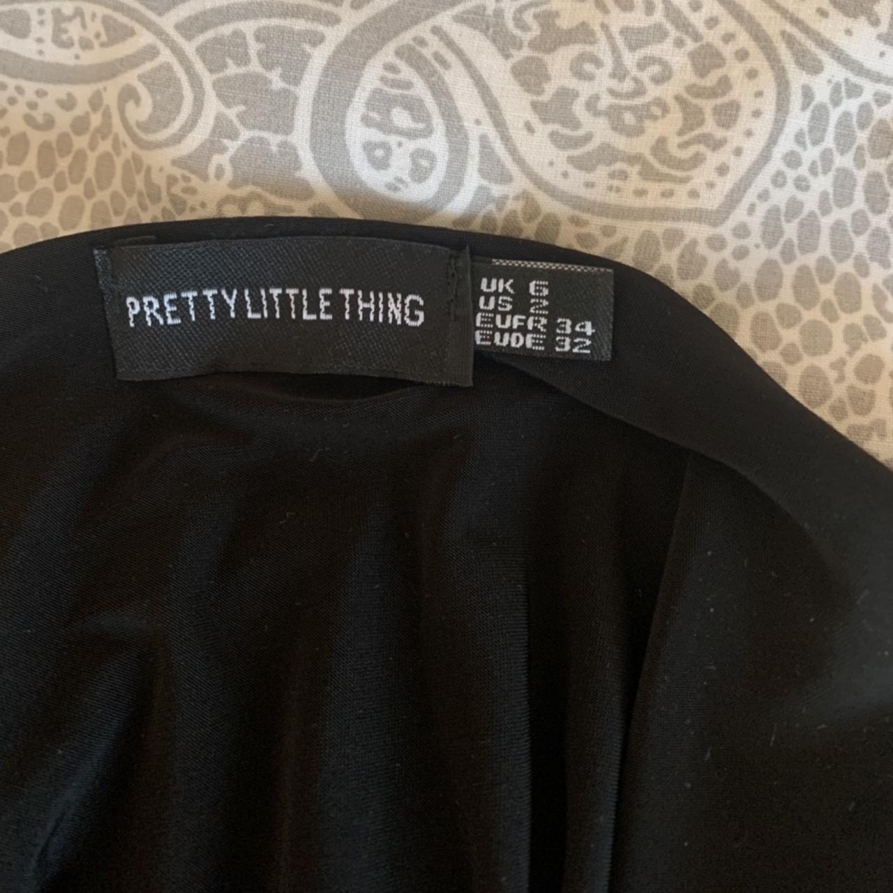 Prettylittlething black dress with gold detailing on... - Depop