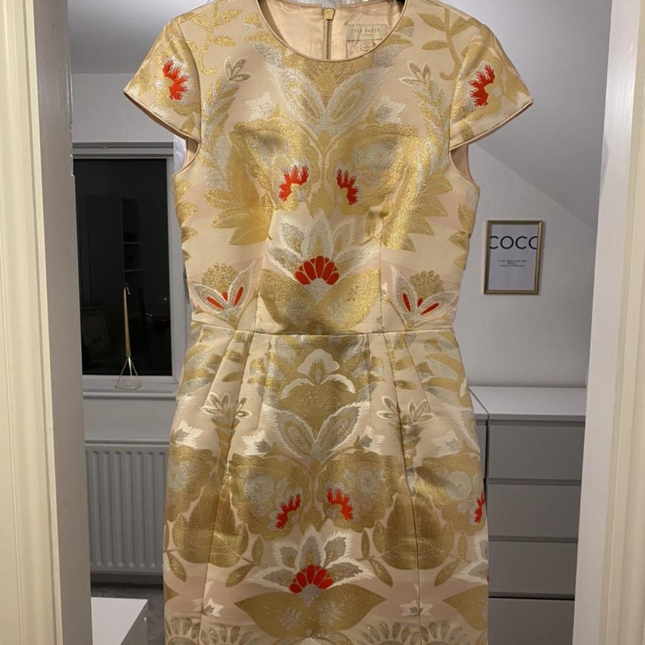 Ted Baker Jacquard Dress Size 1 (8/10) Immaculate... - Depop