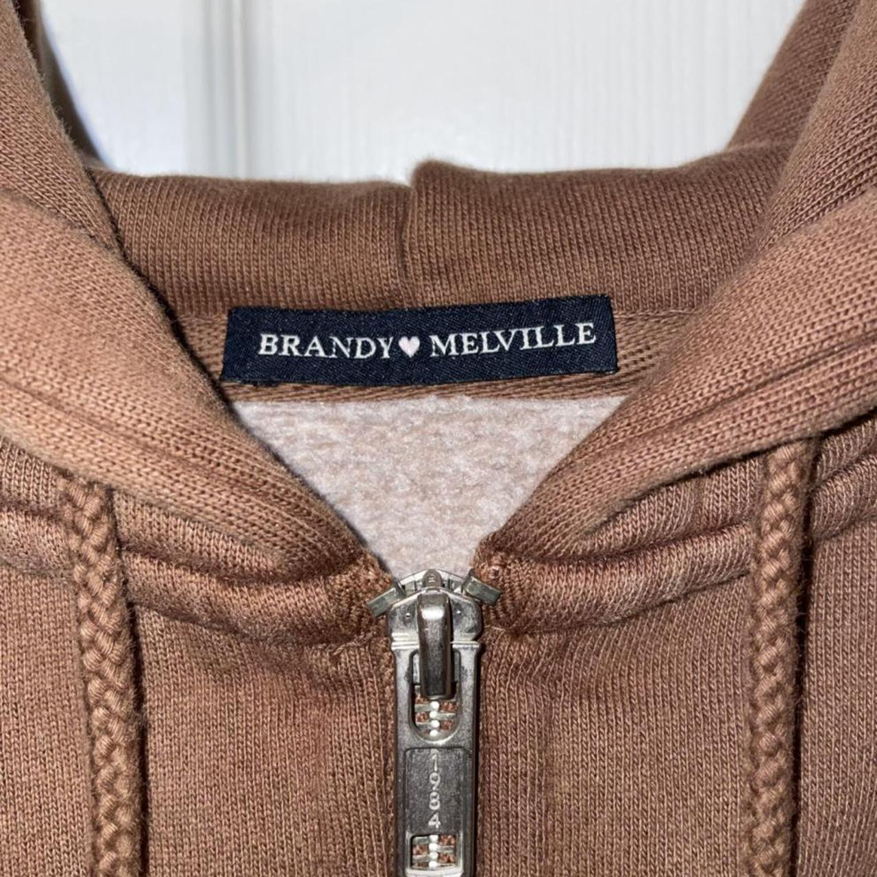 Brandy Melville Brown Christy Hoodie Depop