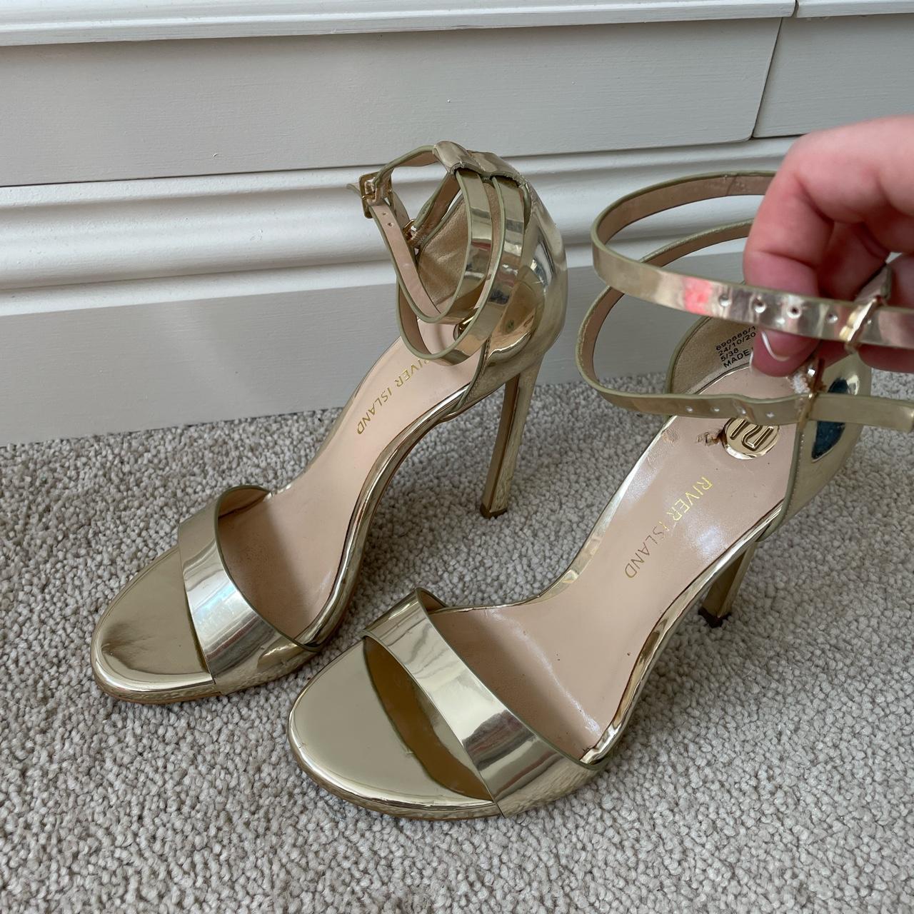 River island gold heels, worn twice, RRP £50 Depop