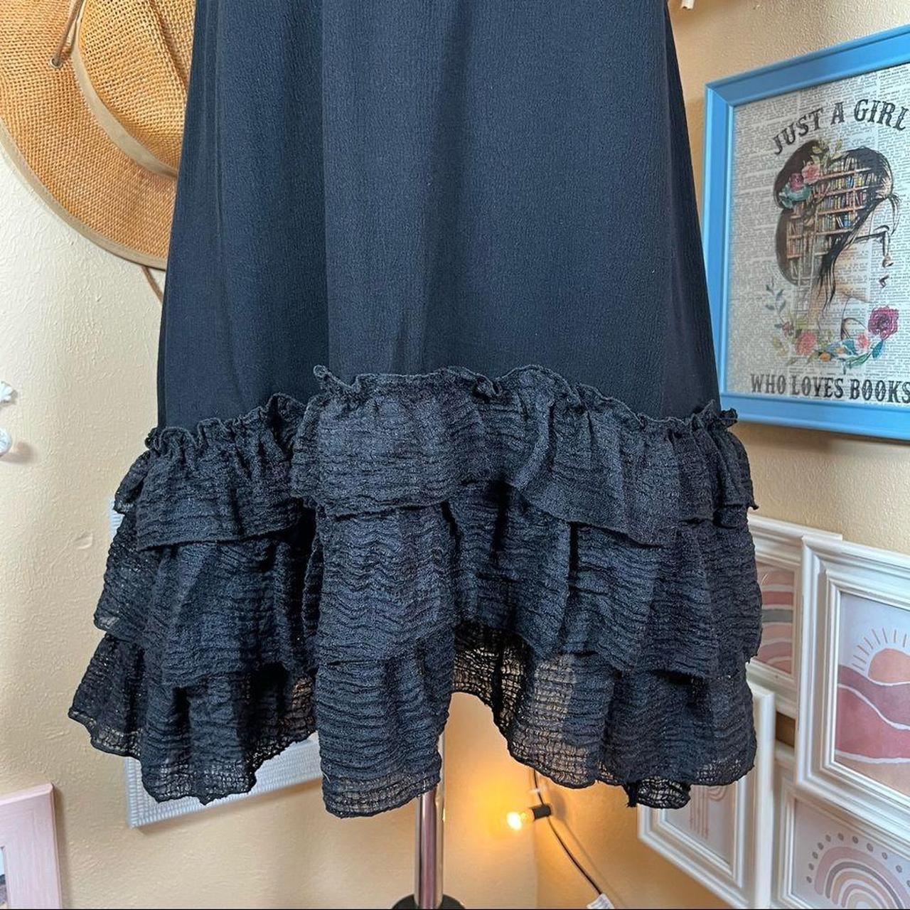 three layer ruffle gown