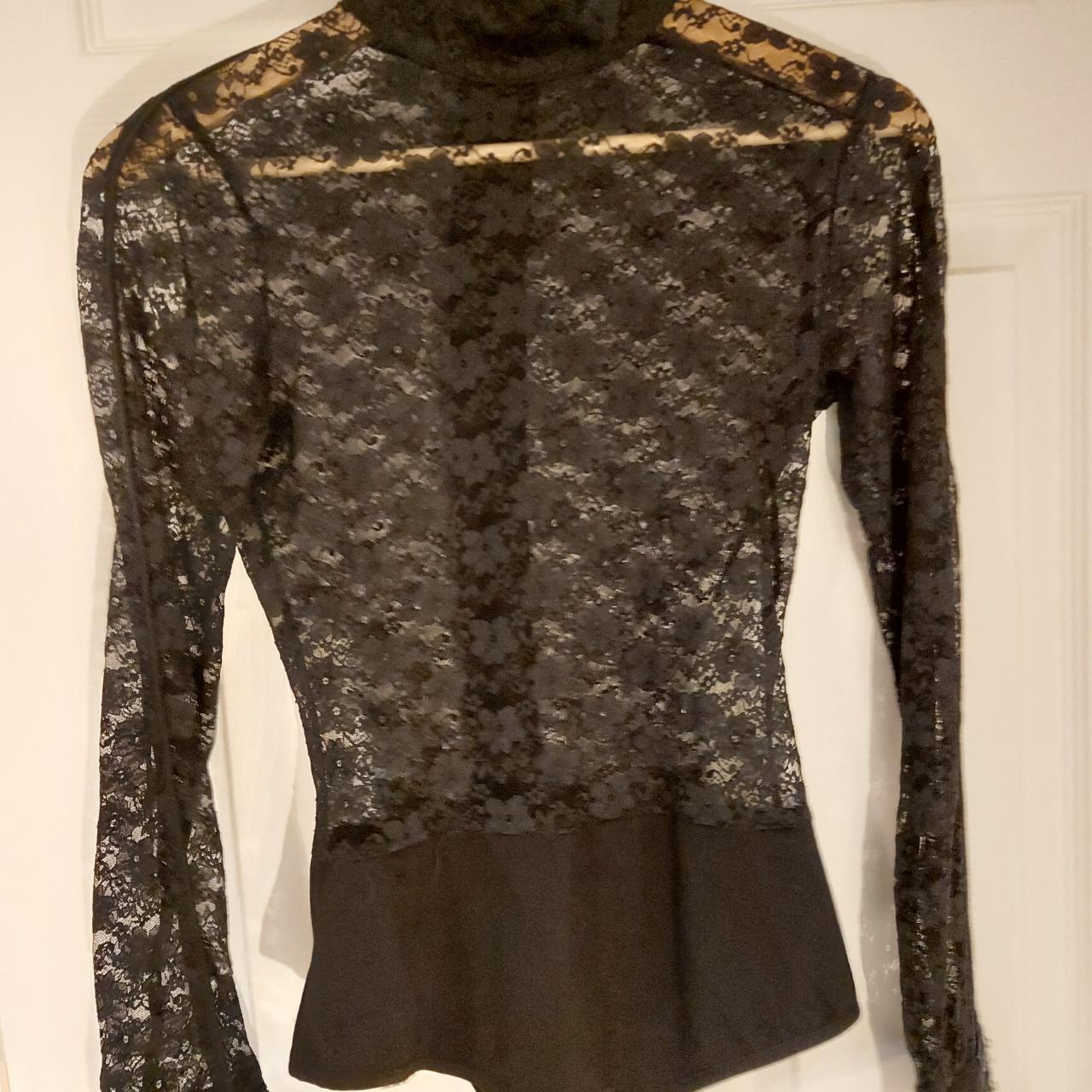 Long sleeve lace leotard bodysuit from Maniere de... - Depop