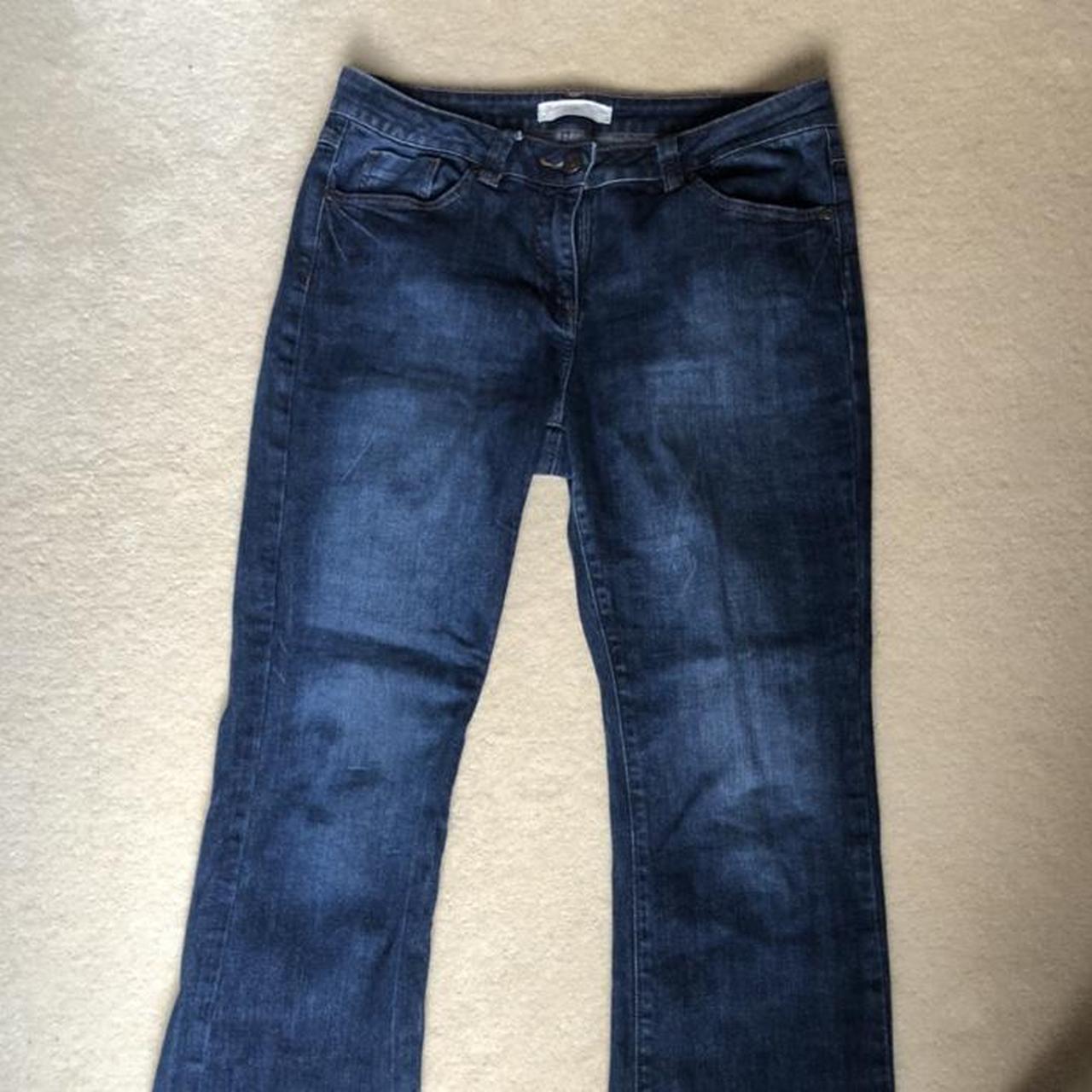 Cute bootcut jeans, dark denim. Fits a small 12... - Depop