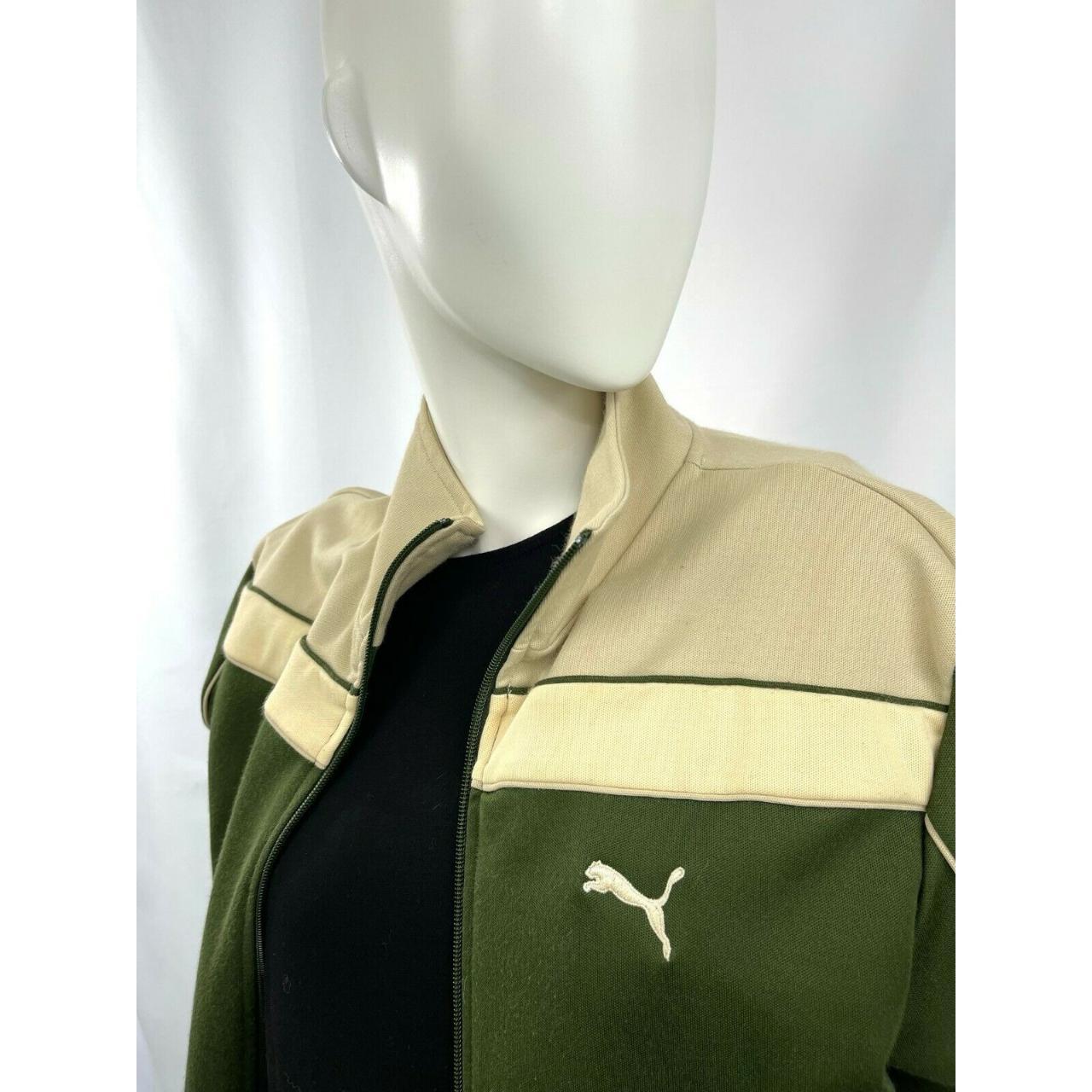 olive green puma sweatshirt