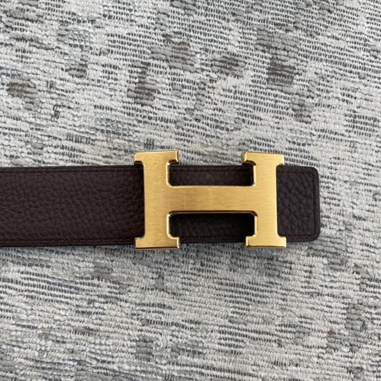 Reversible genuine leather Hermes menswear belt.... - Depop