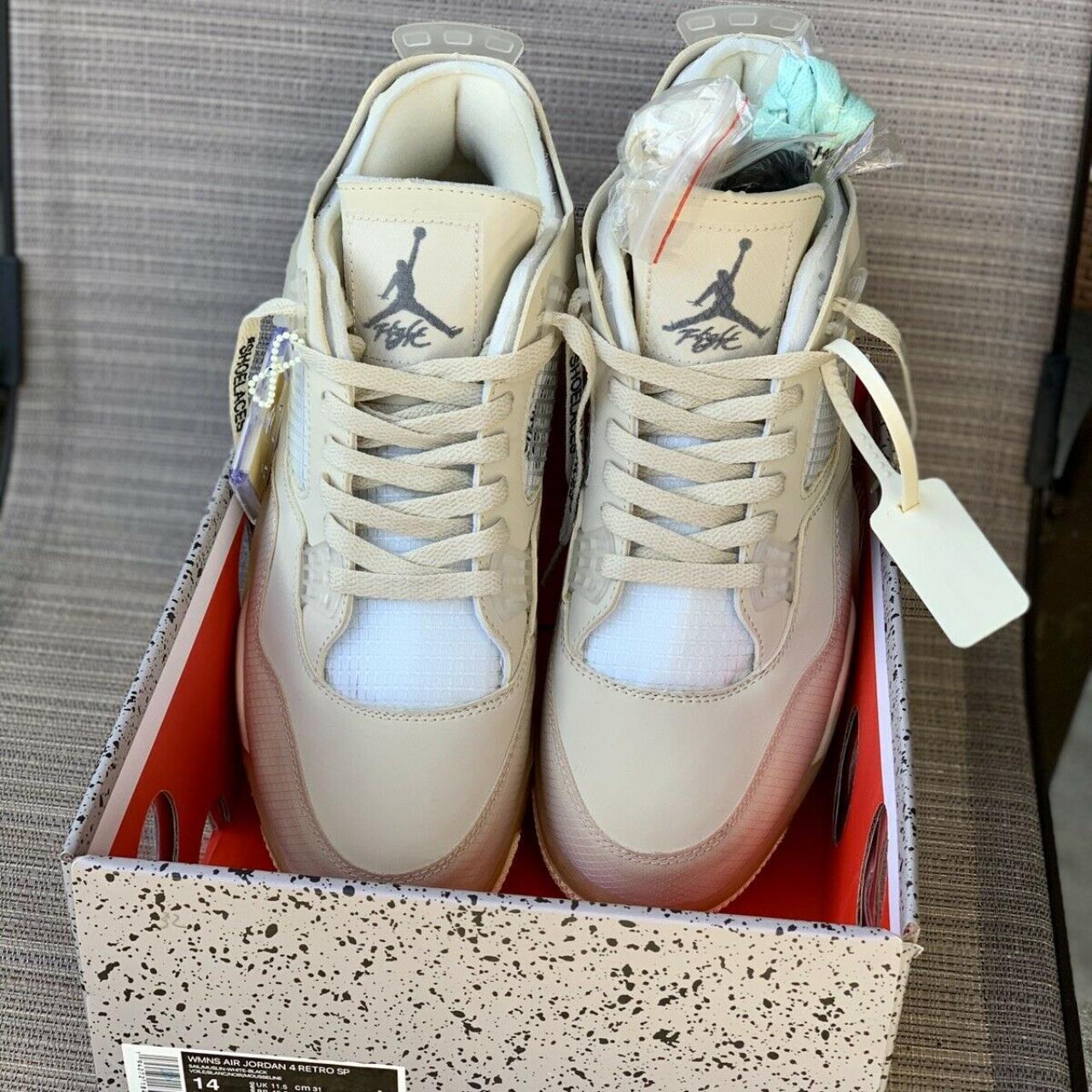 Off-White X Nike WMNS Air Jordan 4 SP Sail AAA GRADE...