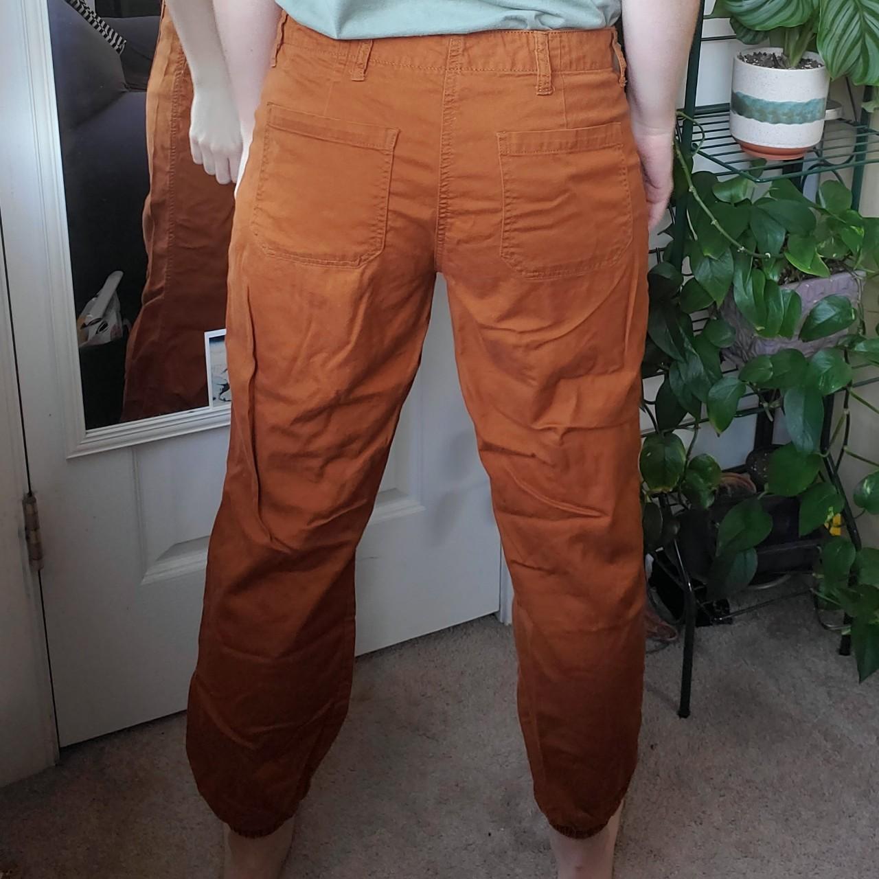 cinched-ankle-deep-burnt-orange-casual-pants-these-depop