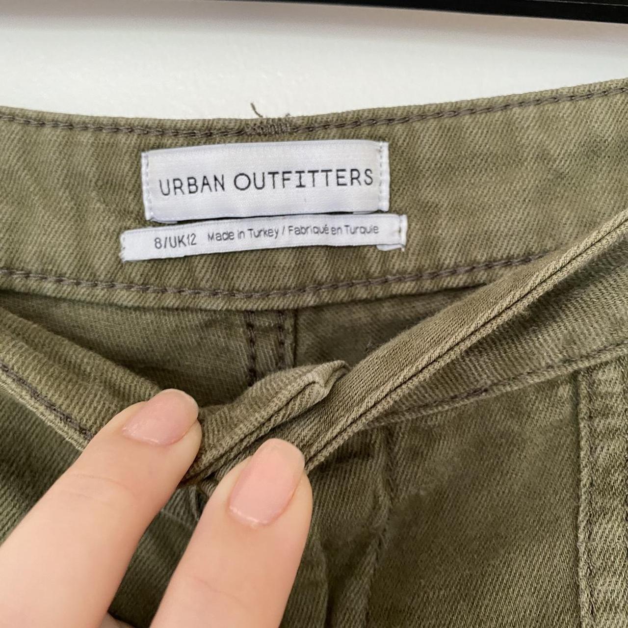 Urban Outfitters Women's Green and Khaki Trousers | Depop