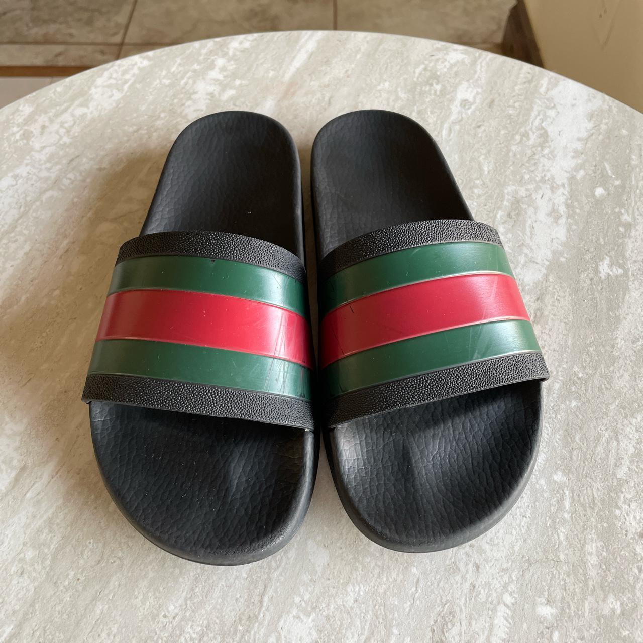 Green and red gucci hot sale slides