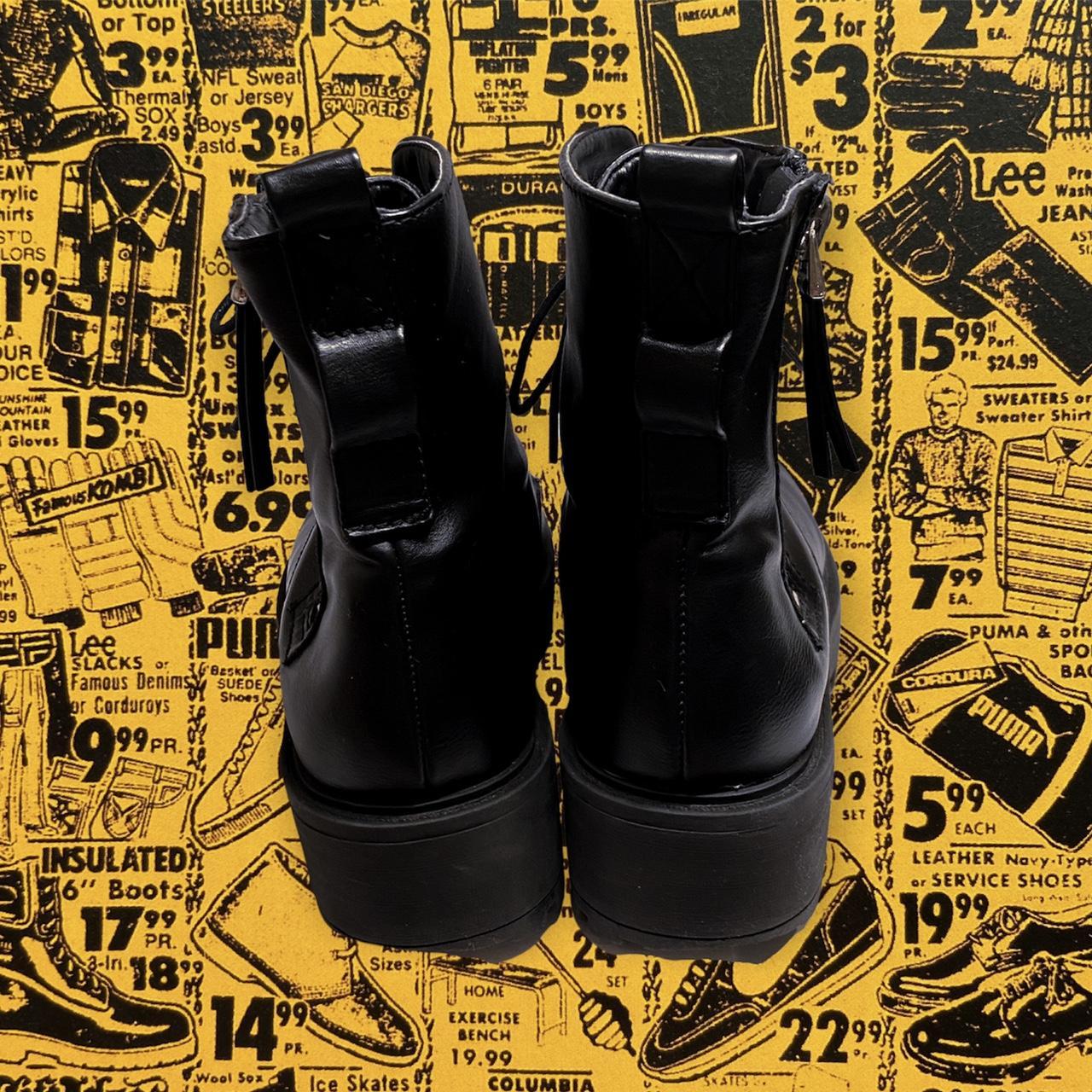 faux leather combat boots