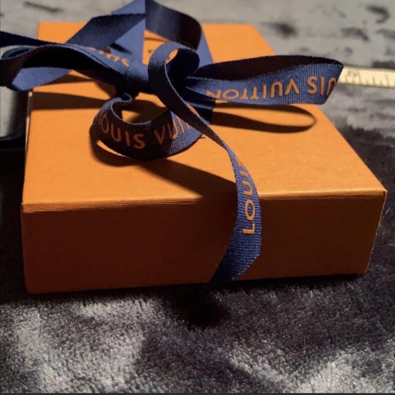 Louis Vuitton Orange Shopping Bag & Blue Ribbon