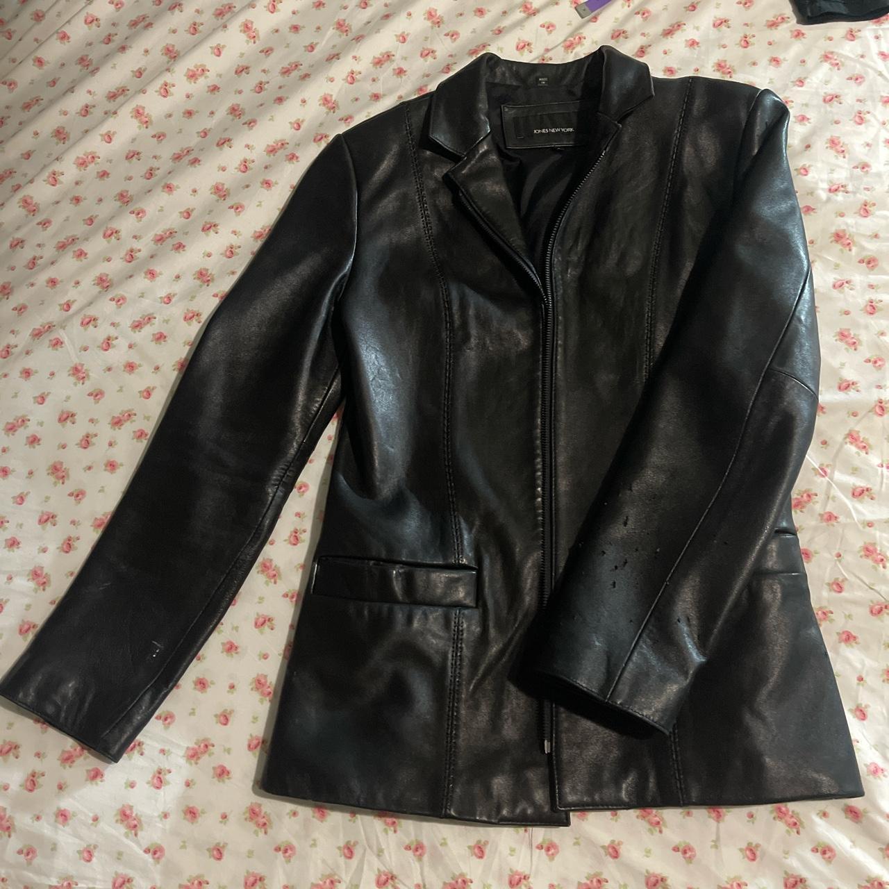 Jones New York Genuine leather jacket. Fits a small.... - Depop