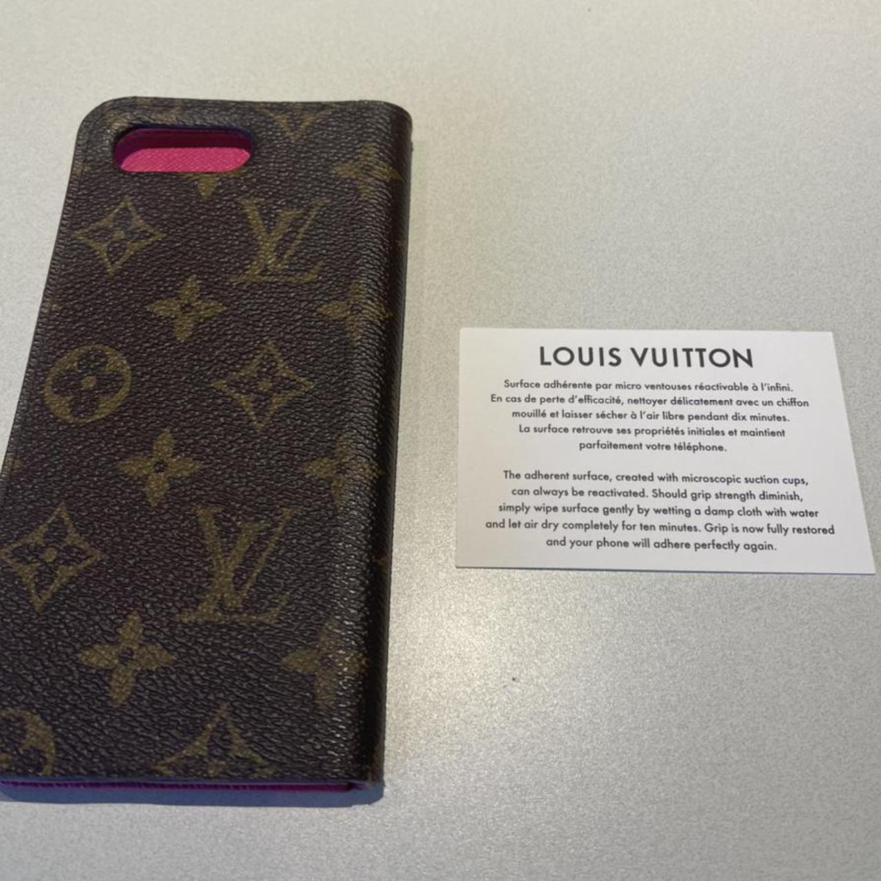 Authentic Louis Vuitton LV Monogram Folio iPhone 8 Case Brown Phone Case