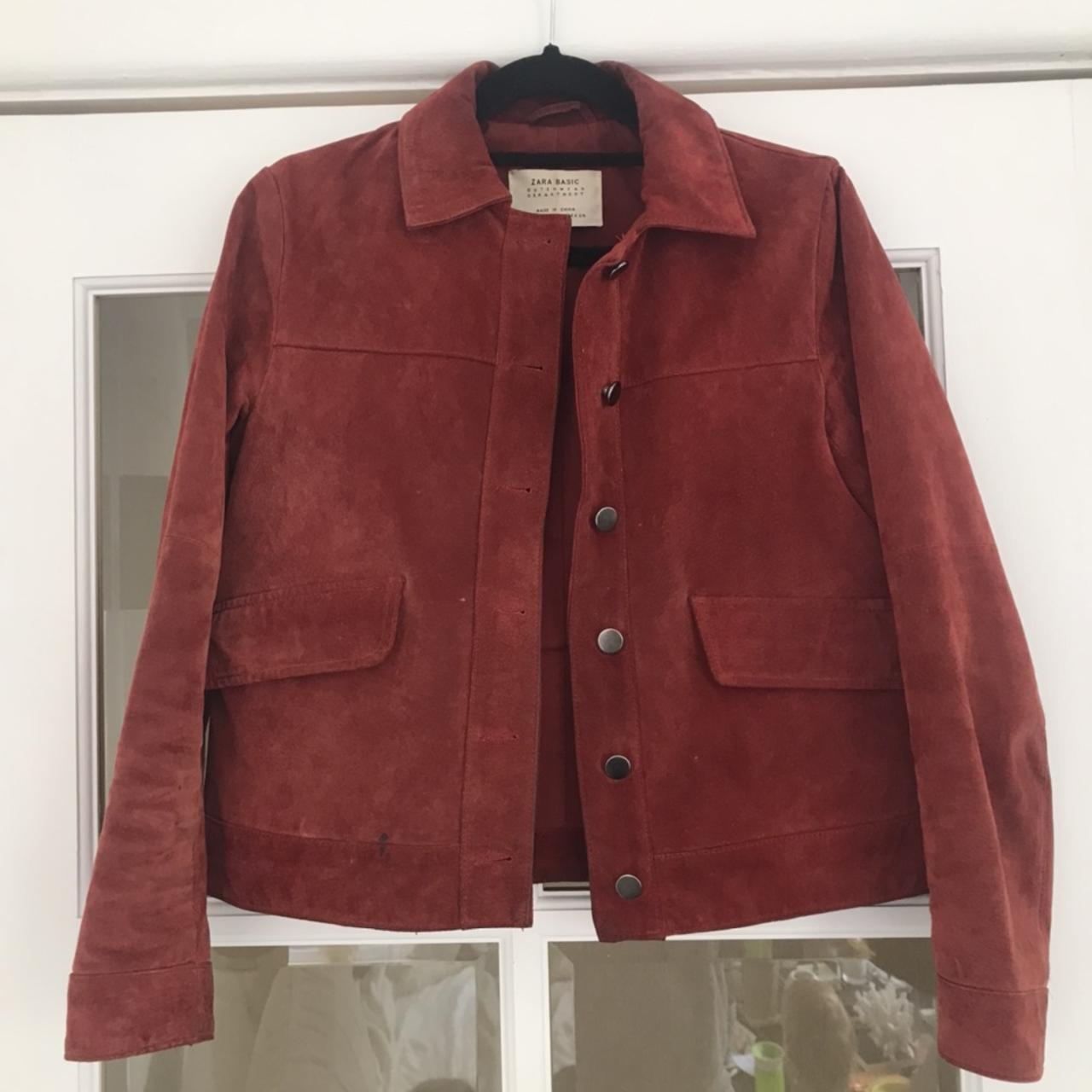 Zara red suede sales coat