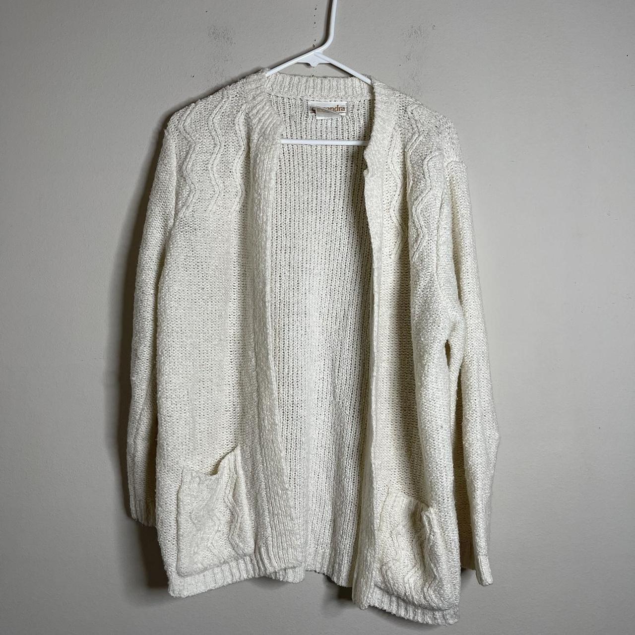 Women's White and Cream Cardigan | Depop