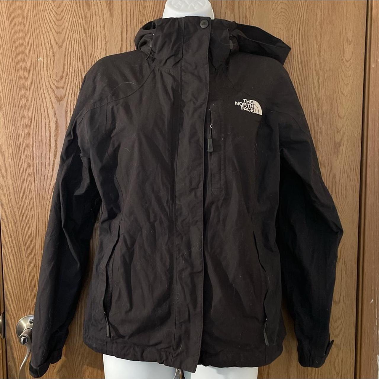 The north face thick rain jacket with hood and... - Depop