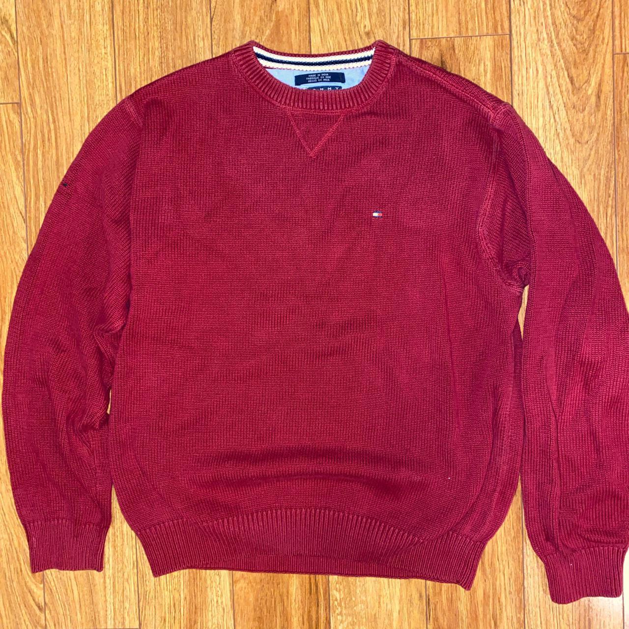 Vintage Tommy Hilfiger Red Sweater. Mens Large.... - Depop