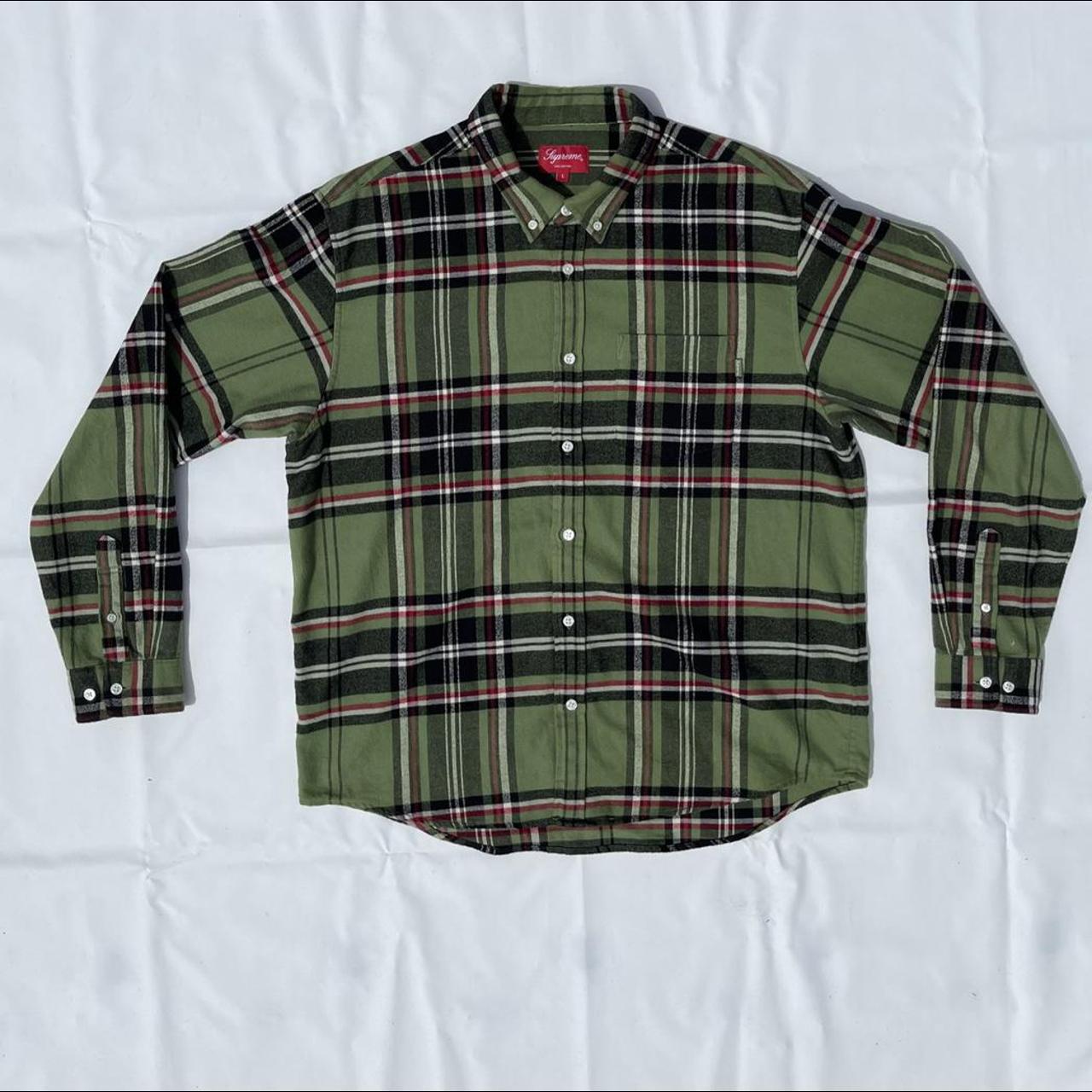 Supreme Tartan Flannel Shirt, Green , 100% Authentic...