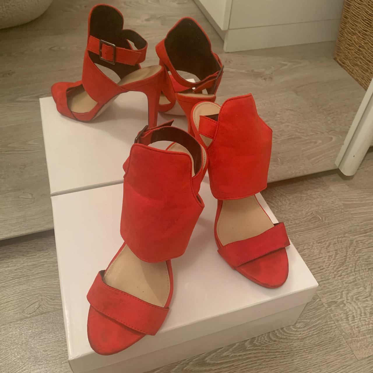 Red Strappy Cuff Zara Heels Depop