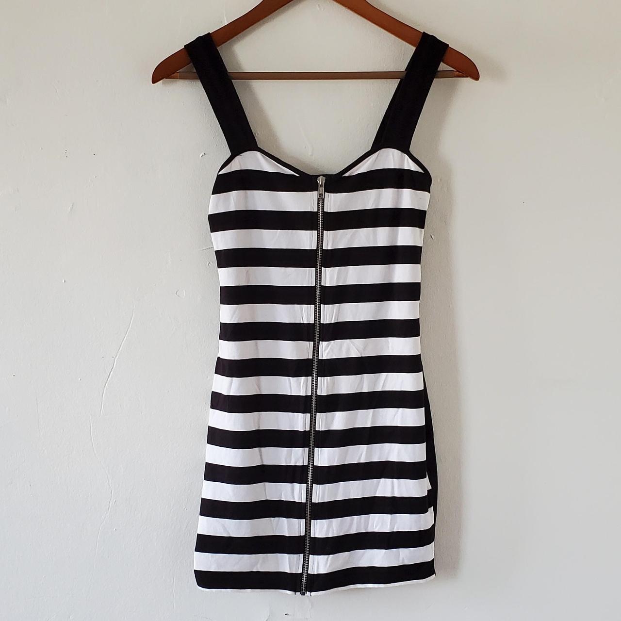 black and white striped tank dress