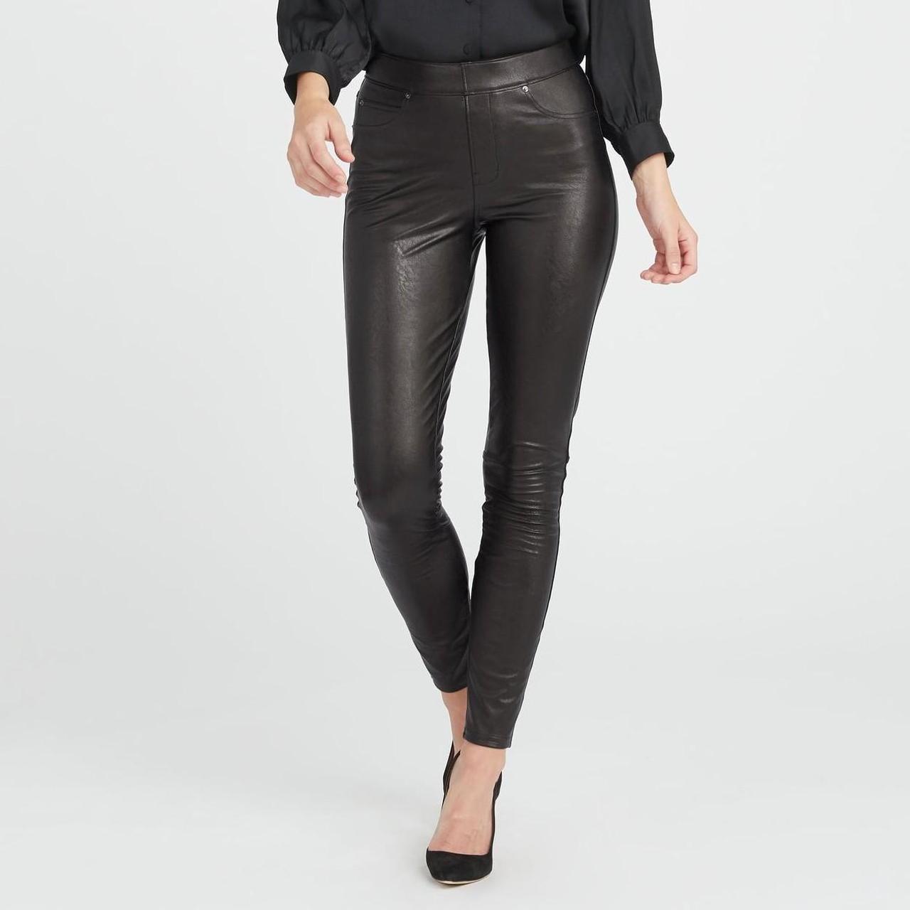 SPANX NWT Like Leather Skinny Pant in Classic Black - Depop