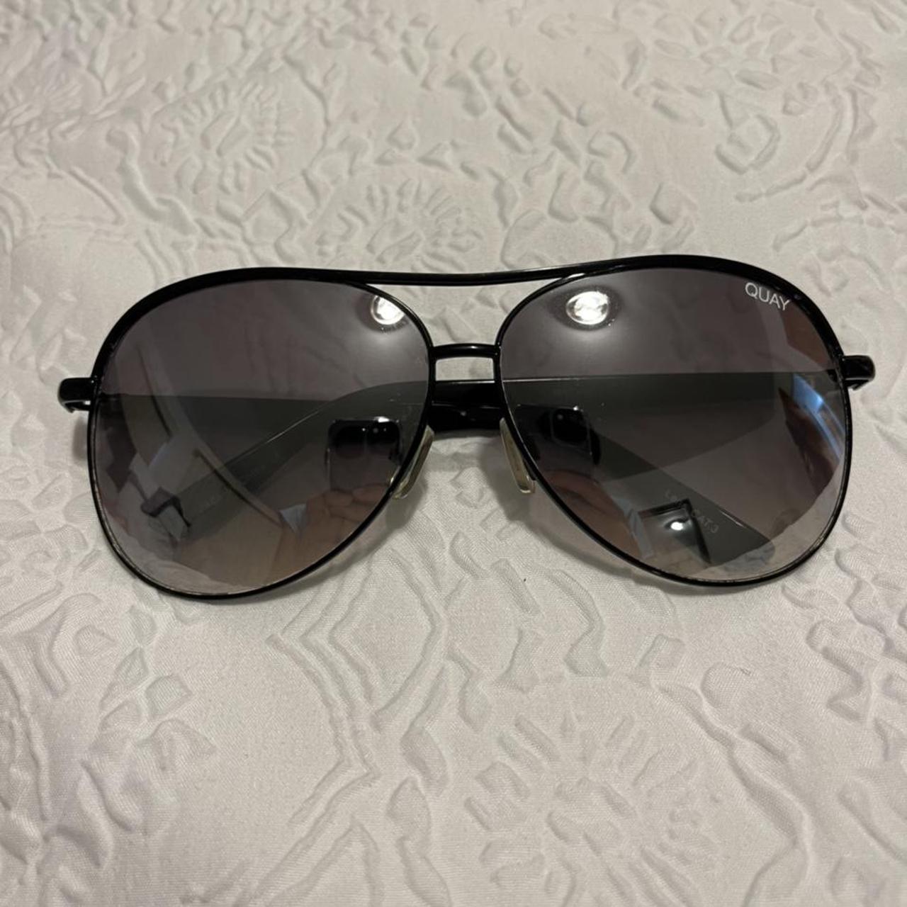 Quay Australia black aviator sunglasses with... - Depop