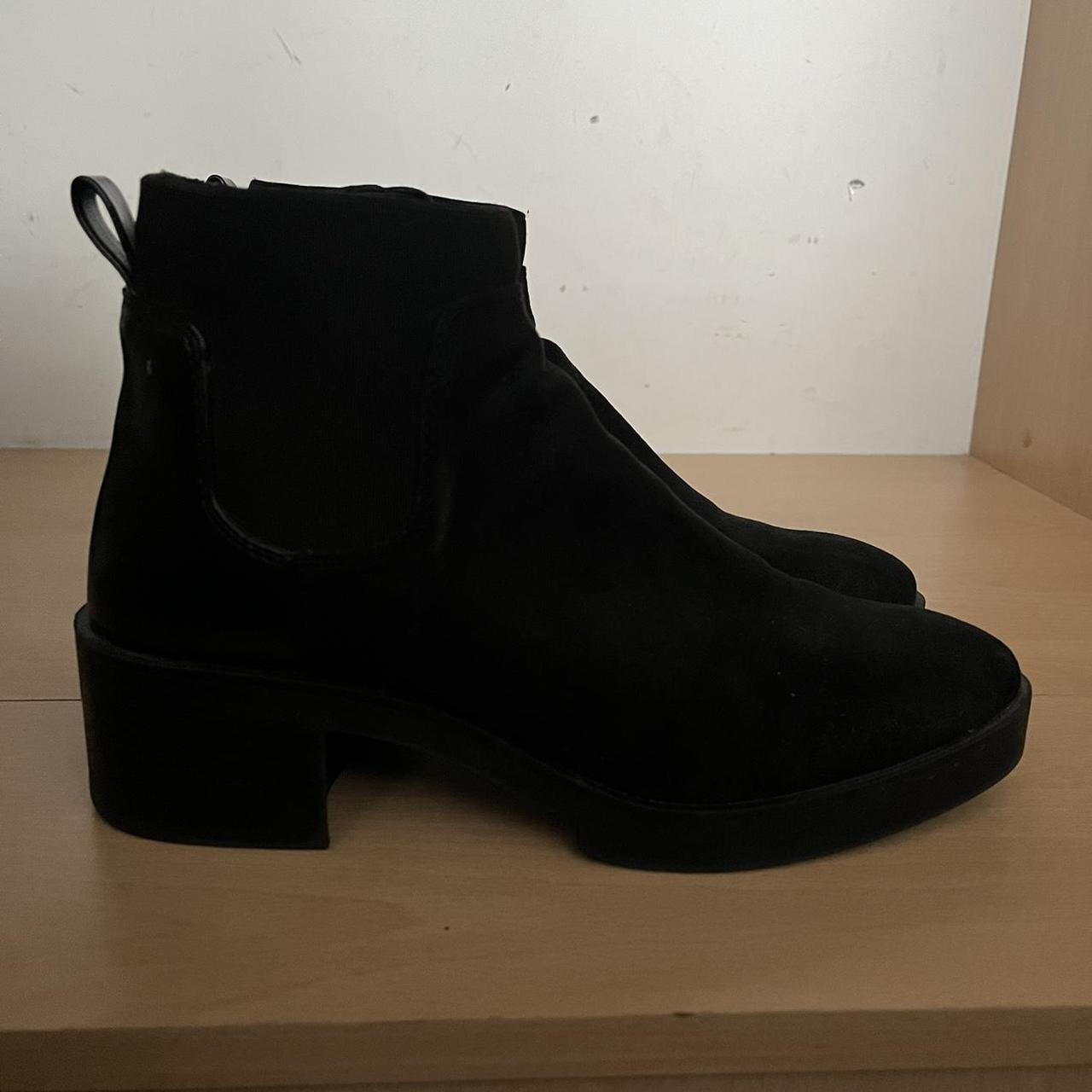 Stradivarius black ankle boots with elasticated slip... - Depop