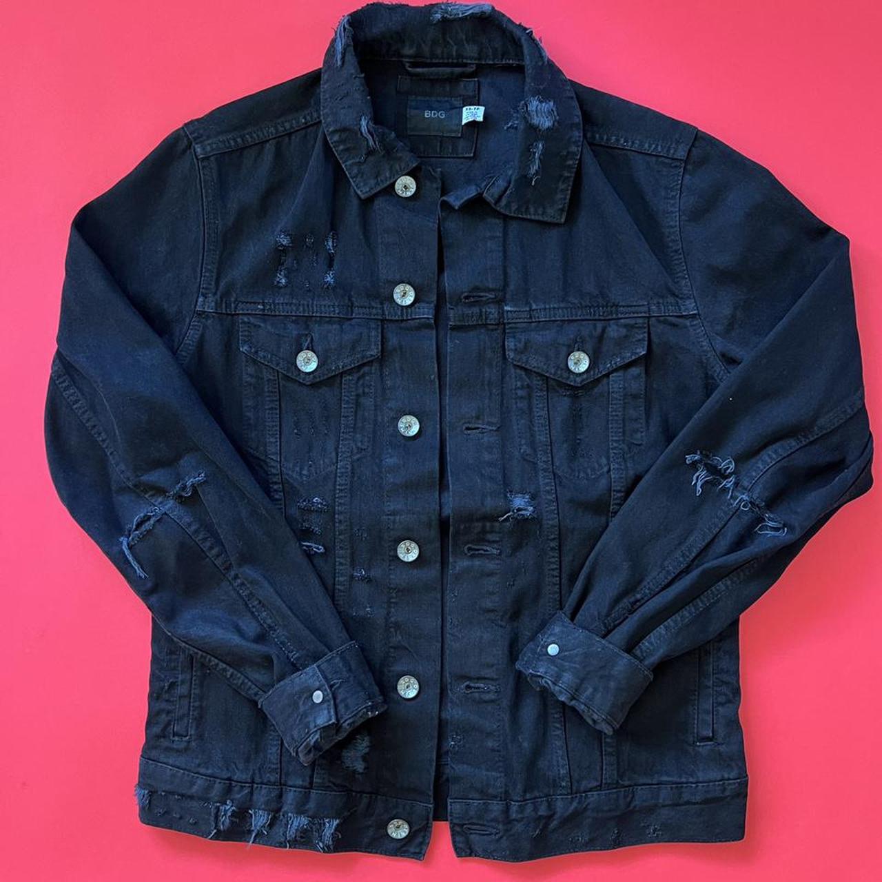 Urban Outfitters BDG Distressed Black Denim Jacket -... - Depop