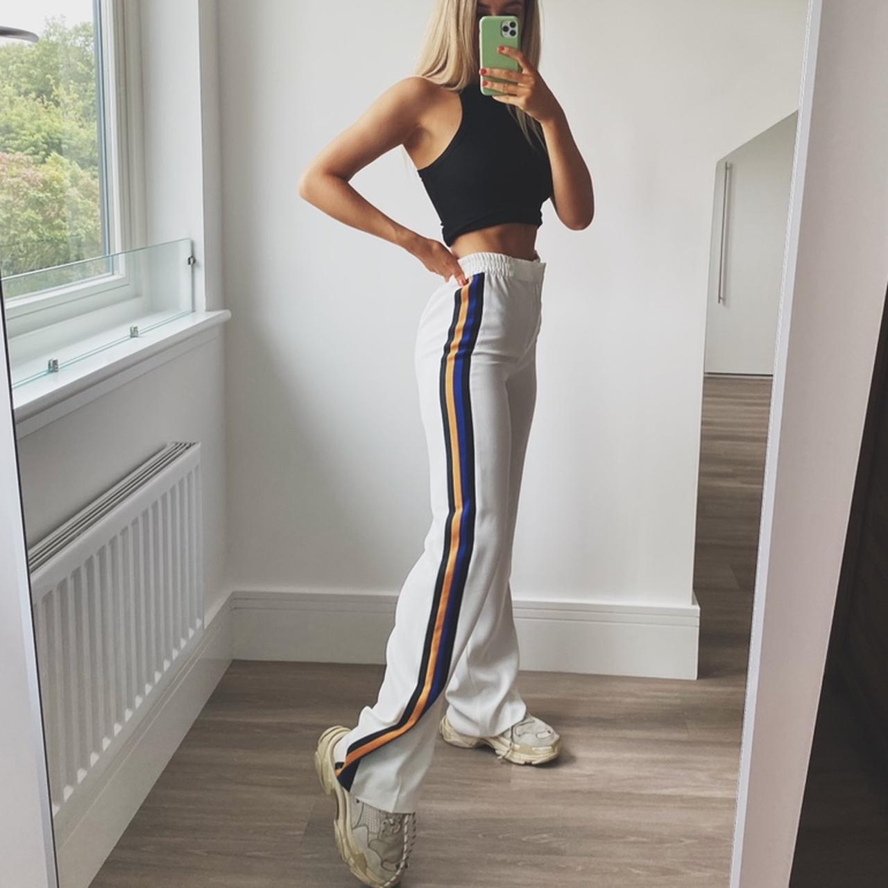 Zara rainbow deals stripe trousers