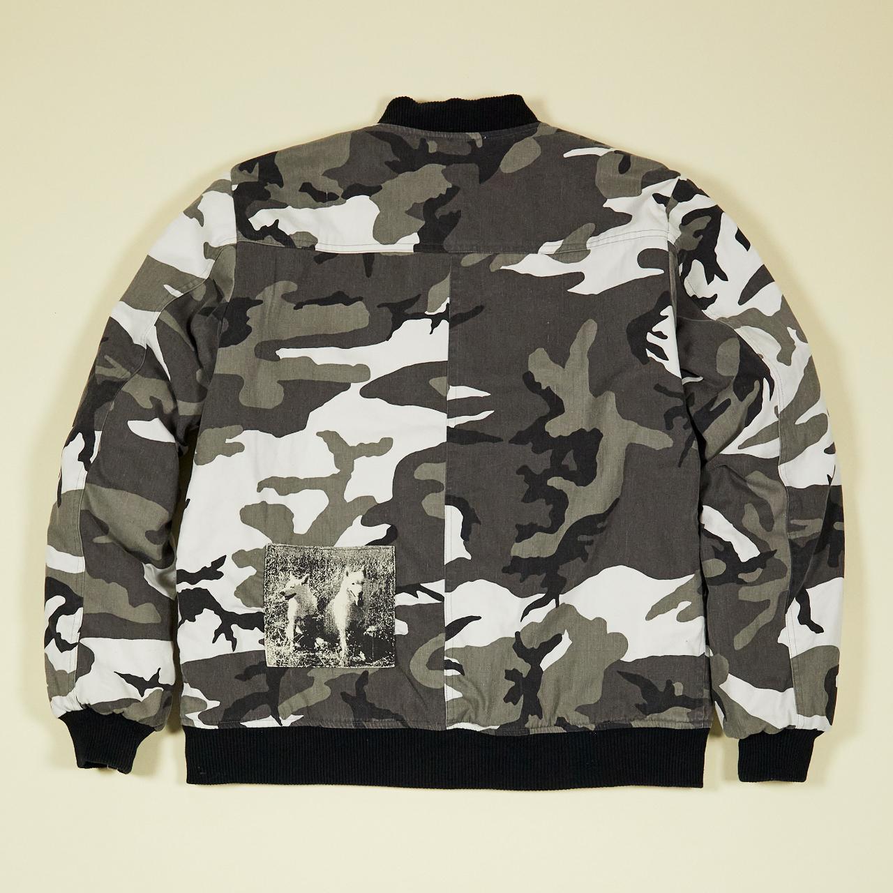 Body High grey camo jacket with Wolve detail patch... Depop