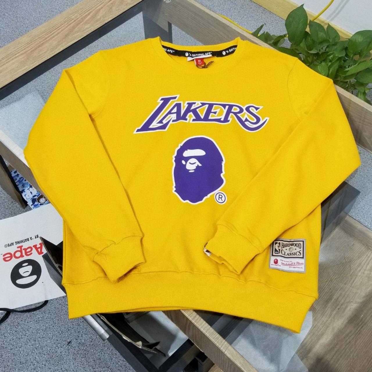 Bape man head and NBA Lakers hoodie for men and... - Depop