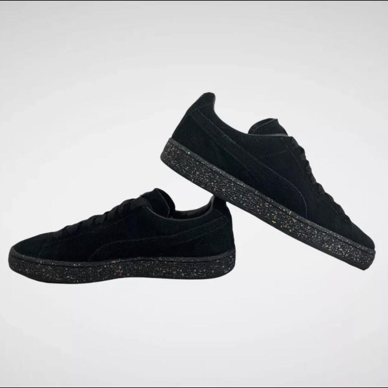 PUMA Suede Black & Colorful Speckled Soles Women's... Depop