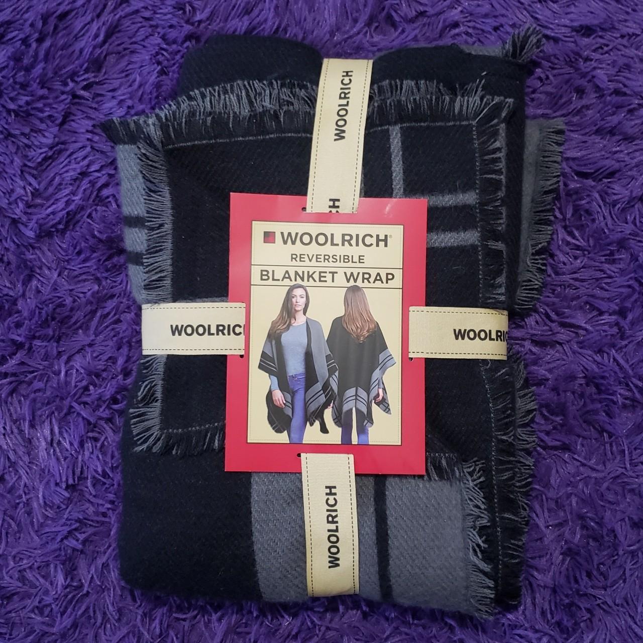 Woolrich Grey Black Reversible blanket wrap . Depop