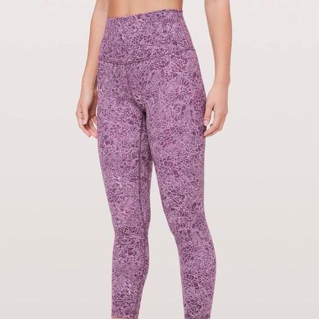 lululemon purple floral leggings