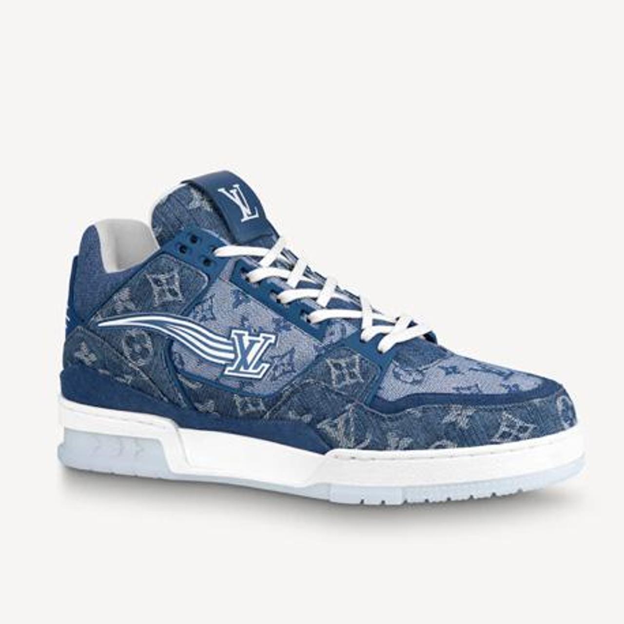 louis vuitton blue denim sneakers