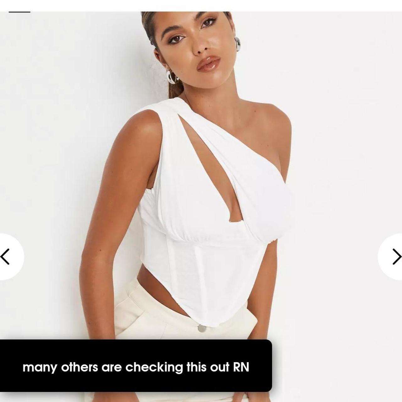 White One Shoulder Corset Top From Missguided Never Depop 5903