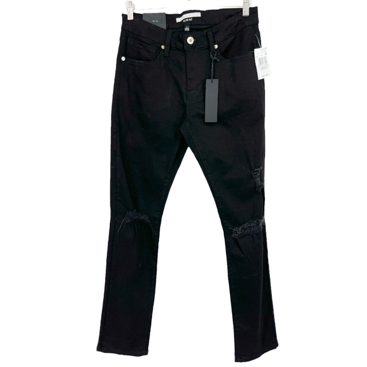 Mens Black Jeans EDGAR + ASH Distressed 5 Pocket... - Depop