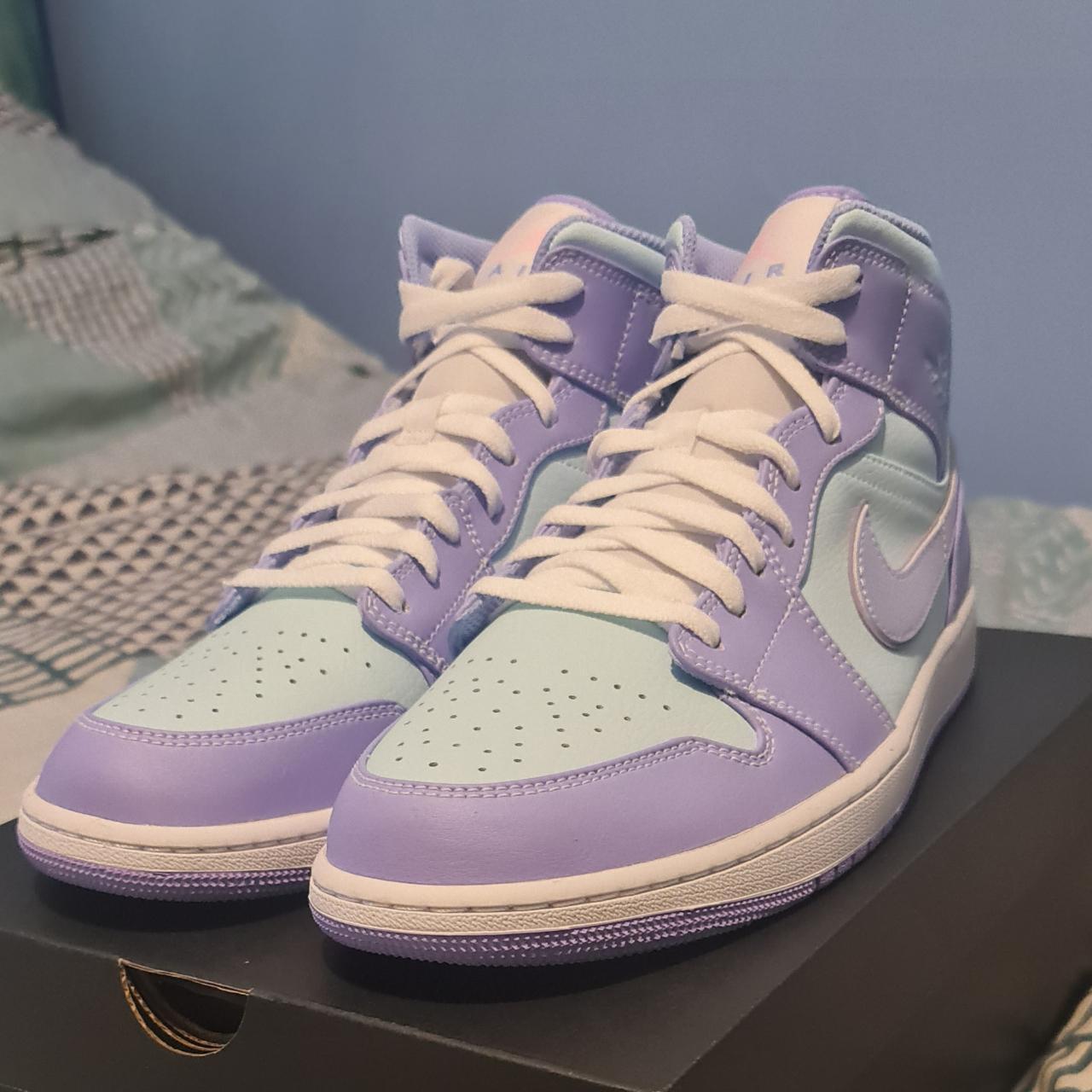 Air Jordan 1 MID Purple Pulse Arctic Aqua Size UK... - Depop