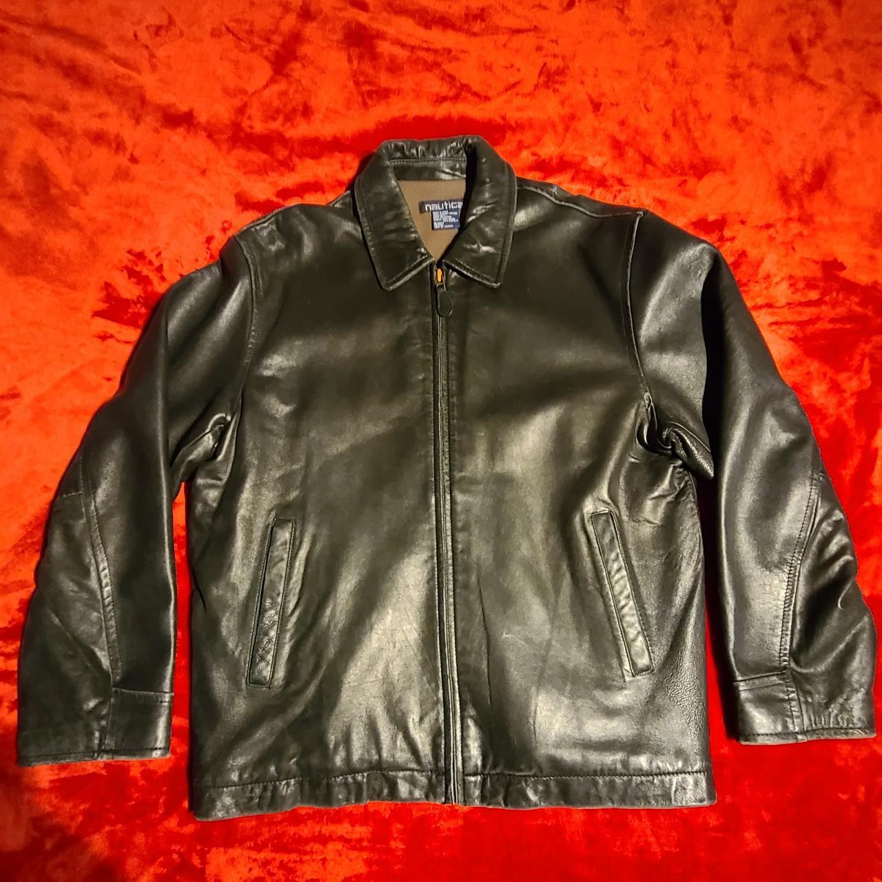 Nautica Leather Jacket. Size 42 or Extra Large. Only... - Depop
