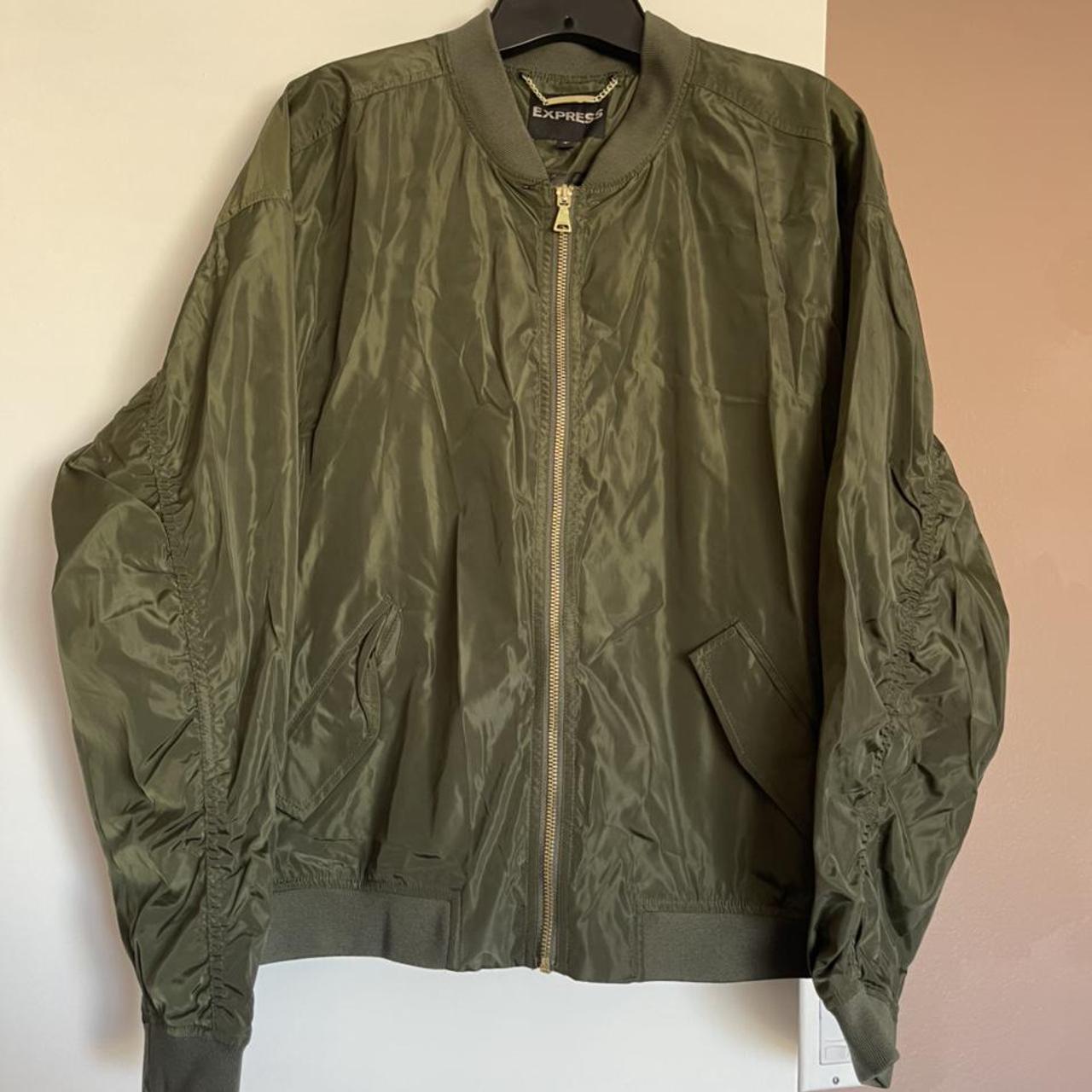 green bomber jacket express