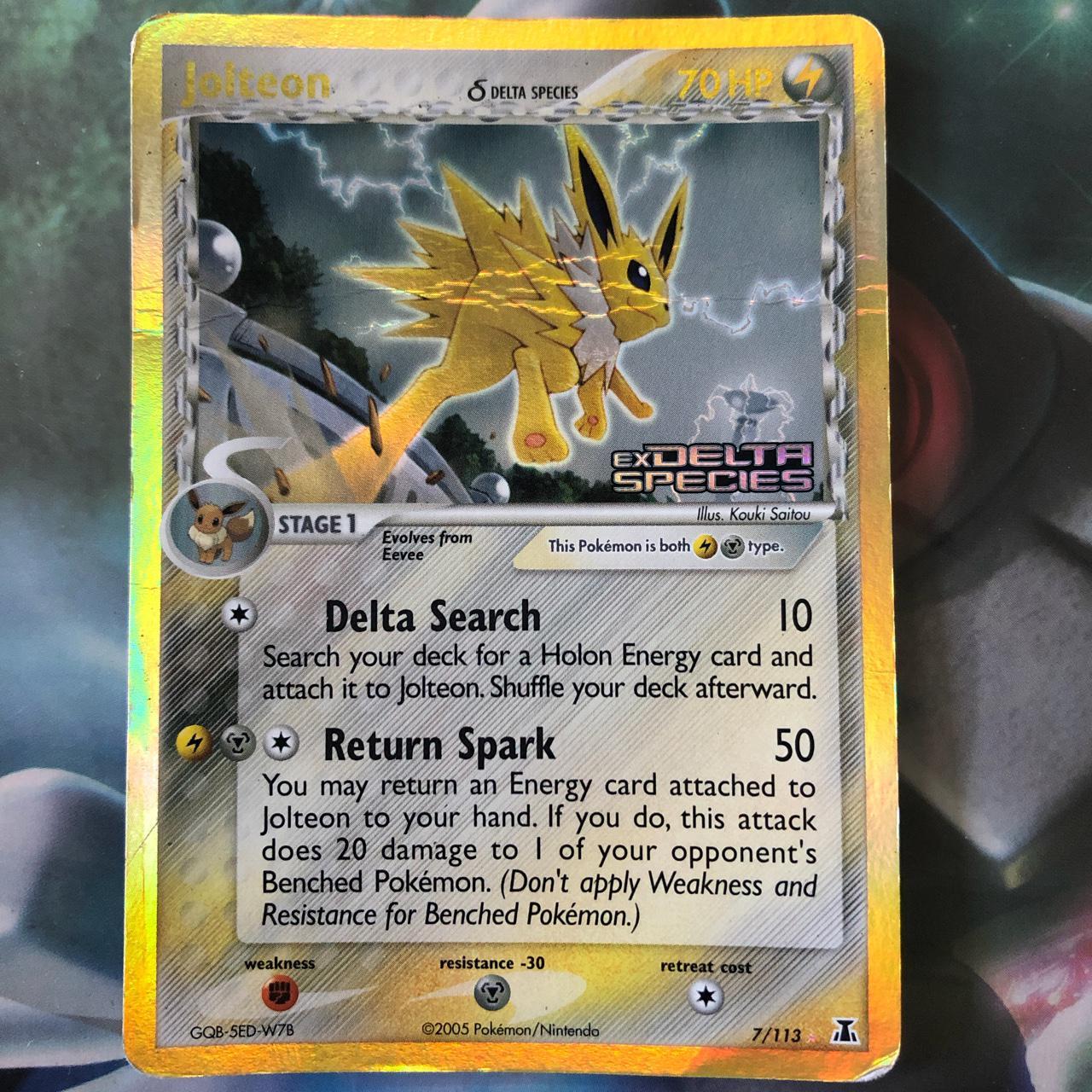 2005 Jolteon (REVERSE HOLOFOIL) Pokemon Card in... Depop