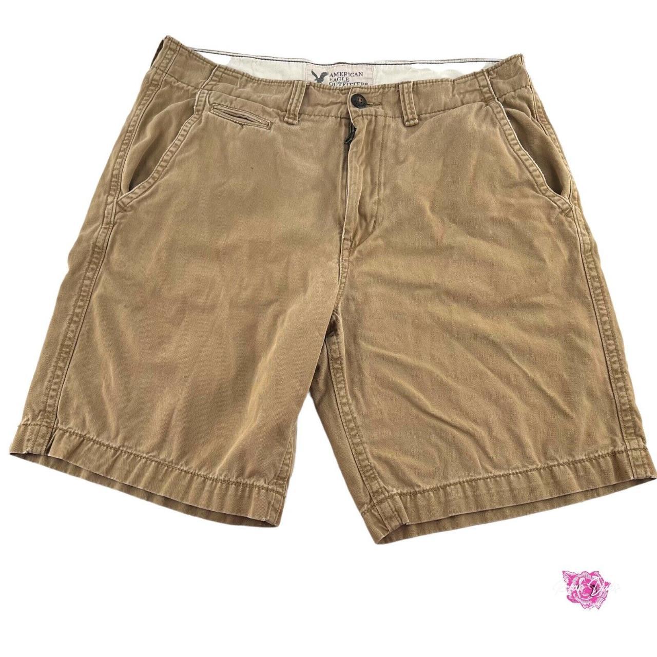 American Eagle Men's Classic Length Khaki Shorts... Depop