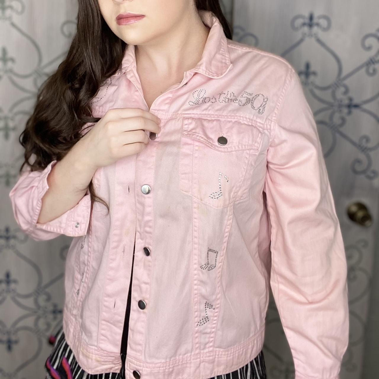 80’s Does 50’s Pink Rhinestone Jacket Ugh she’s so... Depop