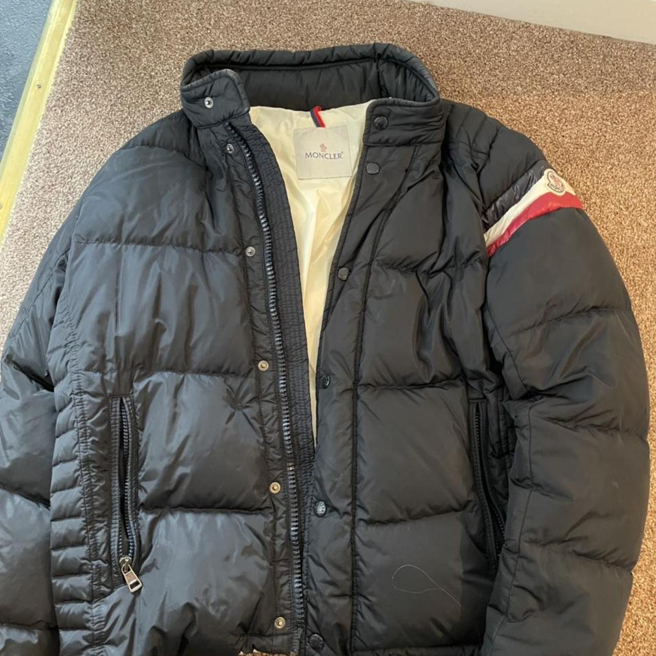 Moncler puffer jacket with fold away hood Size... - Depop