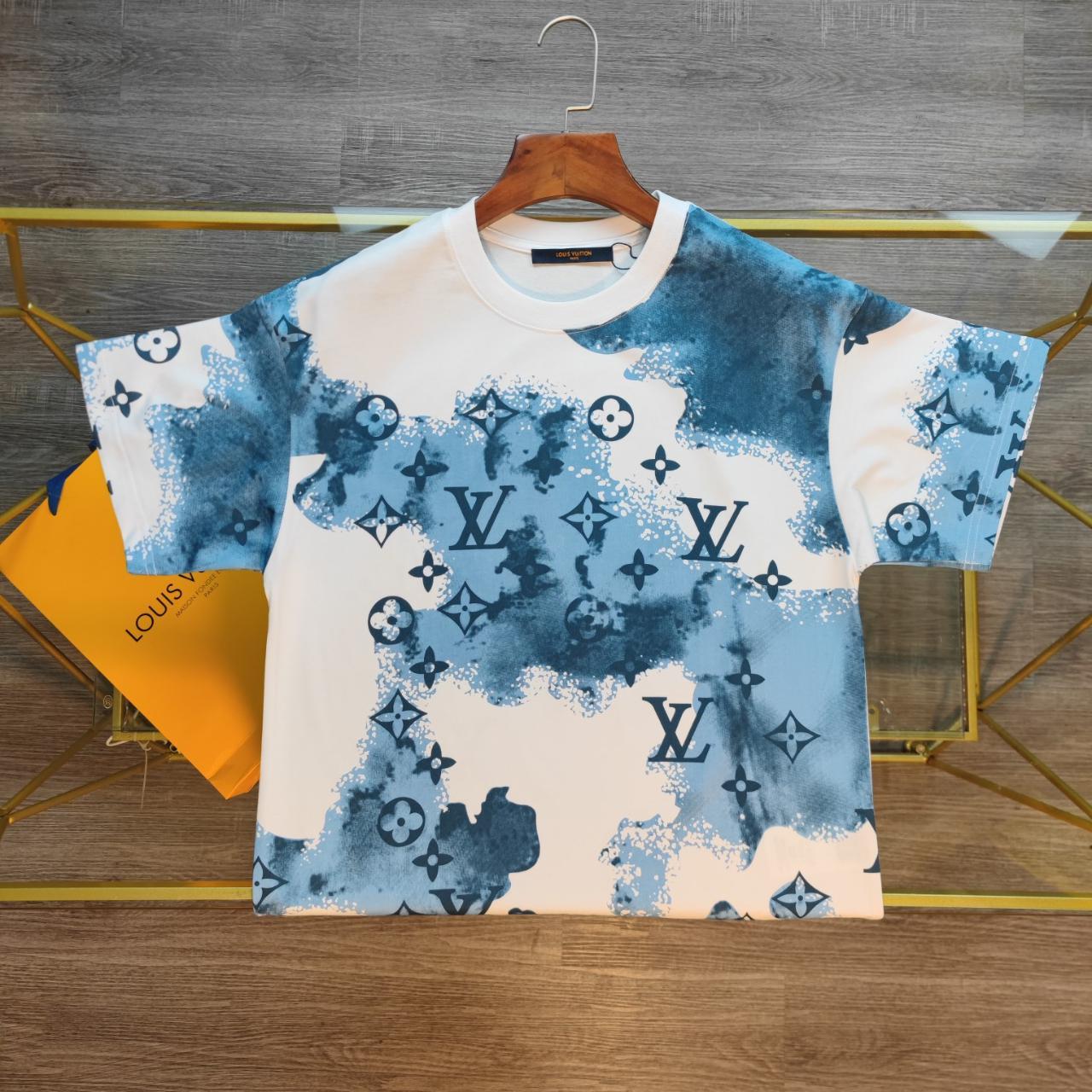 Louis Vuitton Blue, Pattern Print 2022 LV Monogram T-Shirt L