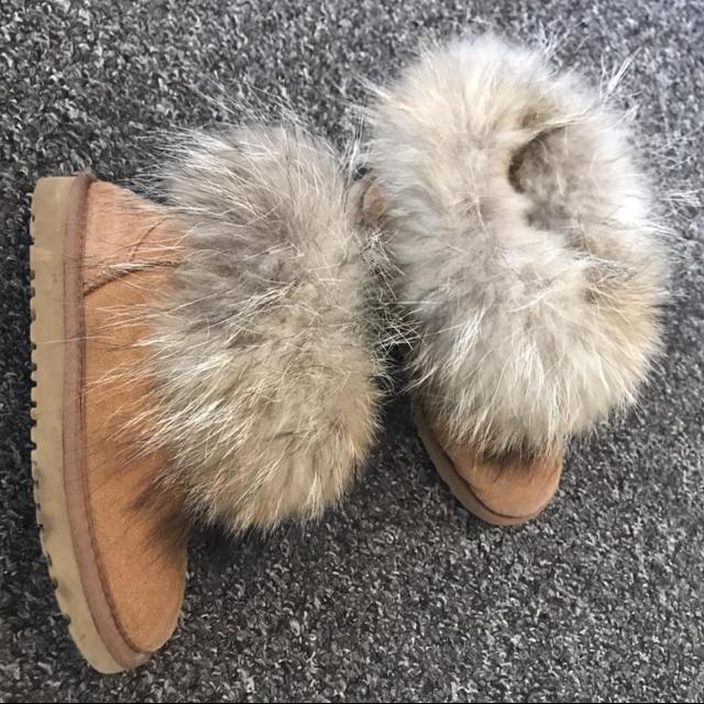 Genuine UGG boots with real fox fur on the outside Depop