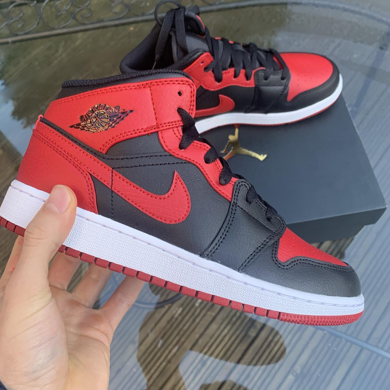 nike mid black and red