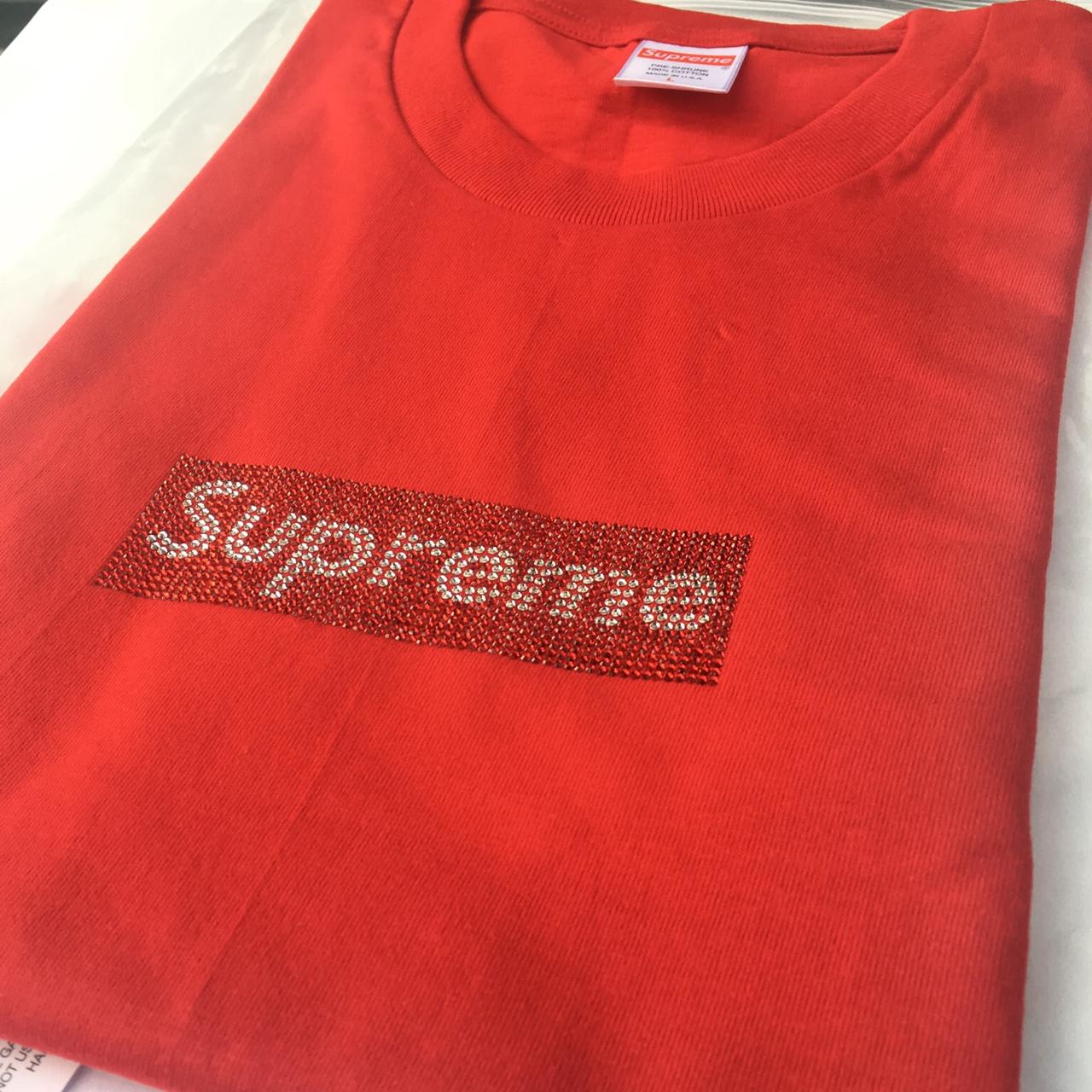 logo supreme shirt red